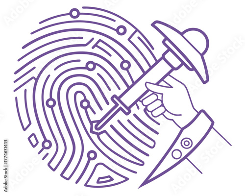 Digital Fingerprint Security Technology Concept