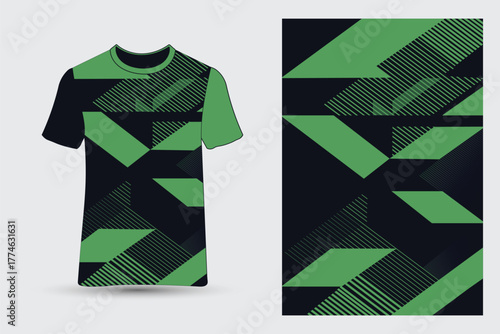 Professional Sport Jersey Template with Abstract Blue Gradient and Line Pattern for Teamwear Sublimation