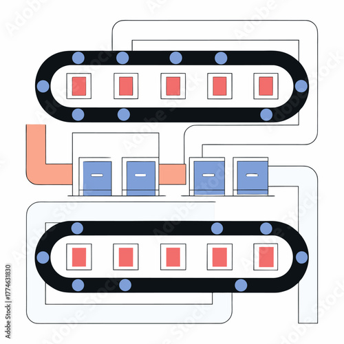 Automated Production Line Process Illustration