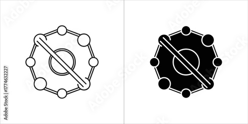 Abstract network structure with central element