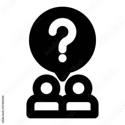 Question line solid vector