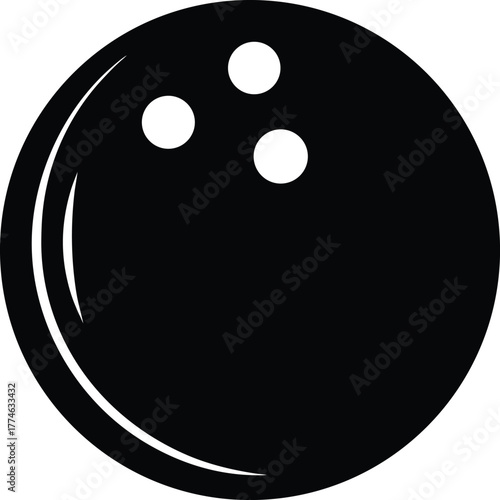 Black Silhouette of a Bowling Ball sport game