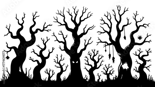 Spooky Halloween Forest Silhouette
