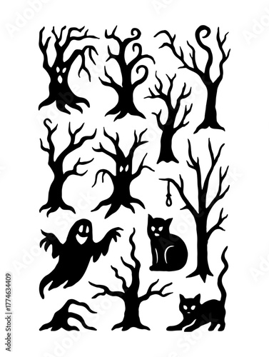 Halloween Spooky Elements Set