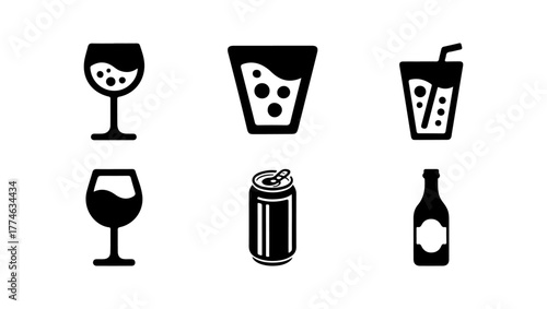 Cocktail and Wine Glass Graphics