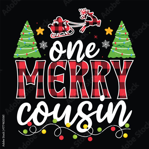 One Merry cousin Christmas Decorative Designs, One Merry Family Christmas Decorative Designs