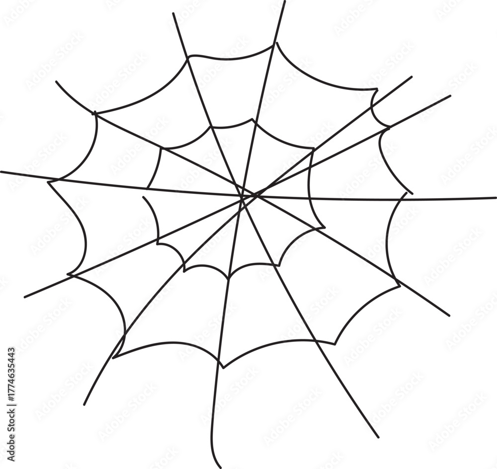 Fototapeta premium Spider web isolated on transparent background, a classic symbol of halloween, often associated with spooky and eerie themes