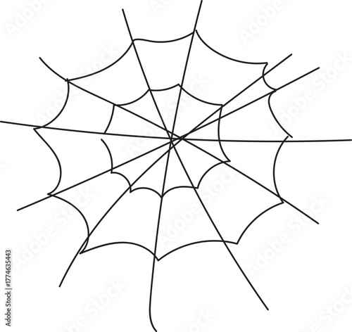 Spider web isolated on transparent background, a classic symbol of halloween, often associated with spooky and eerie themes