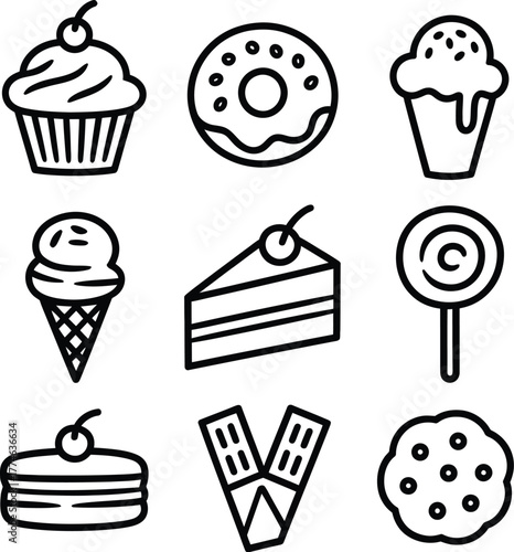 Sweet treats collection cupcake donut