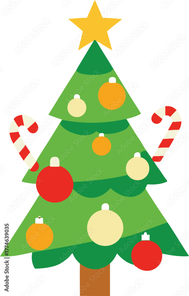 Obraz premium festive christmas tree vector illustration