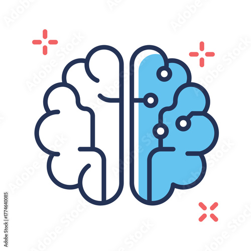 Modern AI neural network icon symbolizing deep learning and data connections.