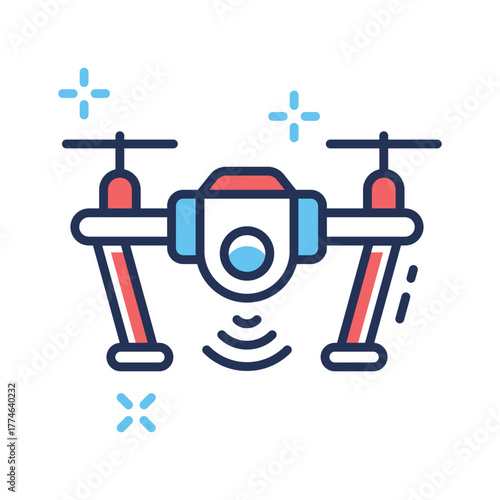 Modern AI powered drone icon representing autonomous flying technology.