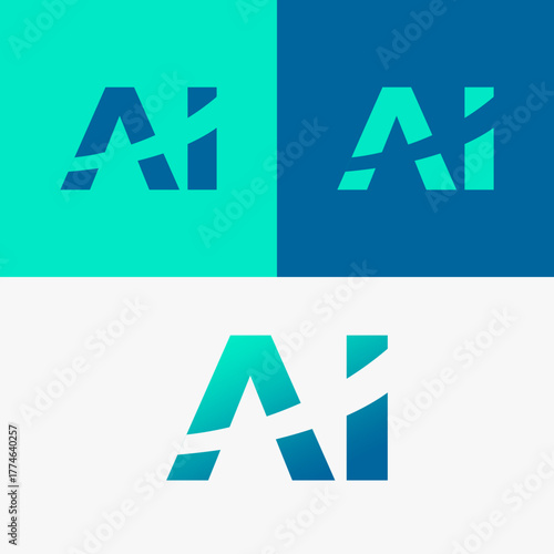 Vectorized AI logo with a mod...