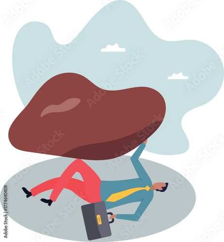 Work responsibility, pressure or problem, debt burden or difficulty challenge, struggle, or overworked, effort or punishment.about a man and his life.