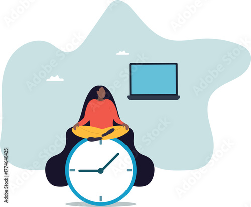 Flexible working hours, work life balance or focus and time management while working from home.about a man and his life.