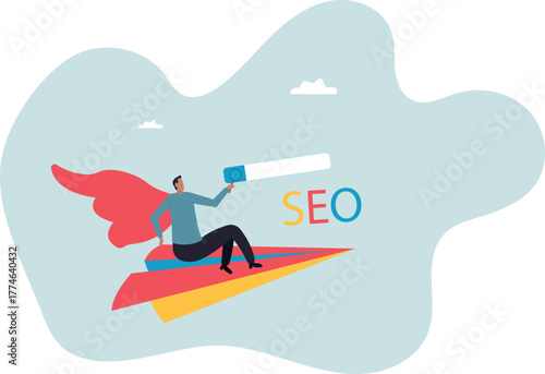 SEO search engine optimization to boost website ranking on search result page, marketing strategy to drive more traffic to website .about a man and his life.