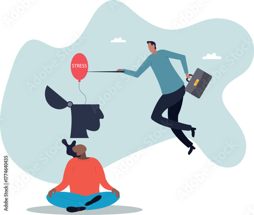 Stress management, relaxation to relieve anxiety or anger from your brain, meditation to help reduce stress.about a man and his life.