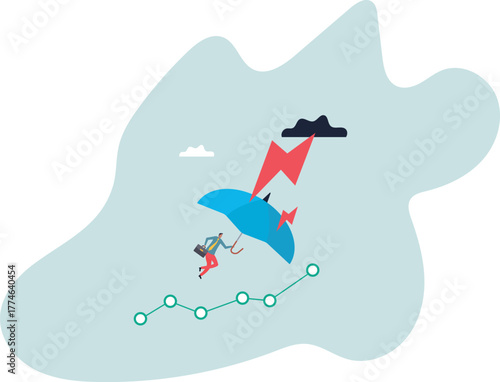 Risk and uncertainty, investment volatility or stock market and crypto currency fluctuation up and down, all weather strategy.about a man and his life.