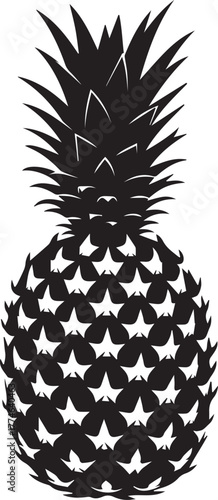 Tropical pineapple silhouette: This striking silhouette of a pineapple showcases the unique texture and form of this tropical fruit. Its bold presence evokes a sense of freshness and exotic flavor. 