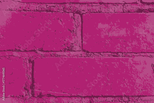 Vibrant magenta brick wall texture, modern urban design element, striking background for creative projects, bold color and rough surface detail, digitally enhanced vector