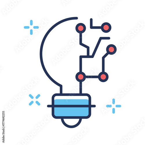 Grab this amazing icon of digital innovation bulb in modern design style