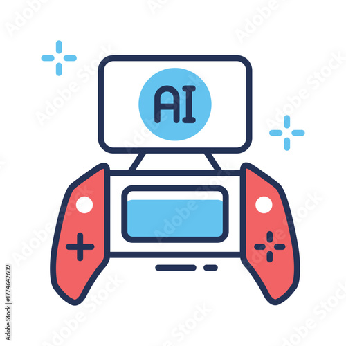 Creatively designed amazing icon of gaming controller in modern design style