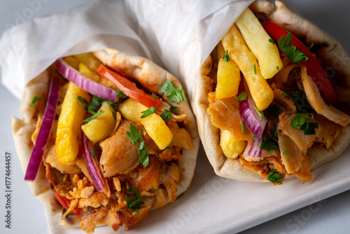 Greek chicken gyros wrapped...