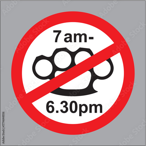 A sign of prohibition. Street fighting is strictly prohibited
