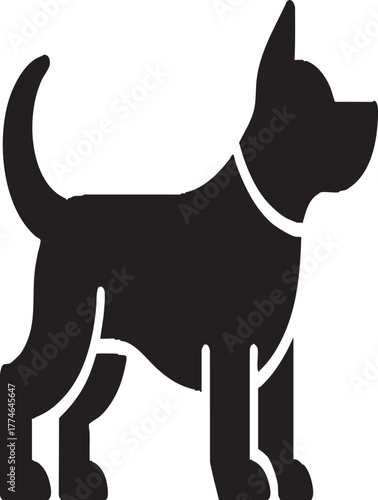 Black and white dog and cat silhouette vector illustration of cute domestic animals