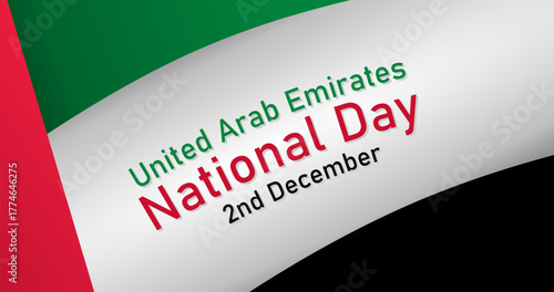 United Arab Emirates National Day with Red Green White Black Flag Poster Template