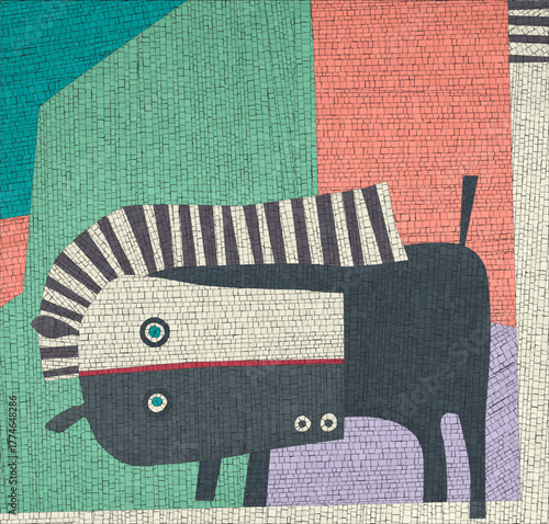 Mosaic art abstract horse