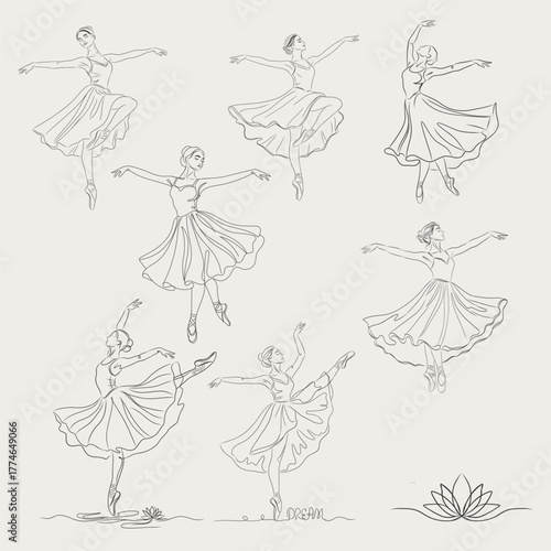 Vector illustration silhouette of a ballerina's logo, silhouette of a ballerina's logo icon, silhouette of a dancer, dancer's pose highlighted on a white background.