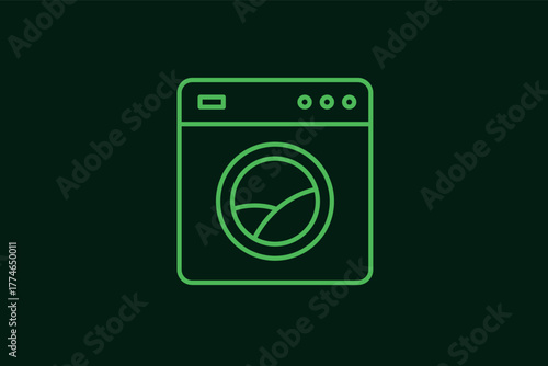 washing machine illustration in flat style design. Vector illustration.	
