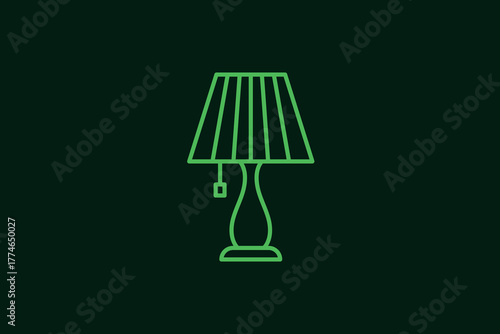 lamp illustration in flat style design. Vector illustration.	
