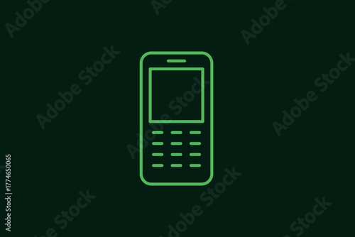 push button phone illustration in flat style design. Vector illustration.	
