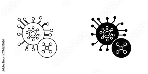 Abstract digital virus or bacteria icon