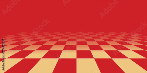 chess board pattern gold and red. seamless geometric pattern with triangles, red diamond checkerboard repeat pattern, replete image, design for fabric printing