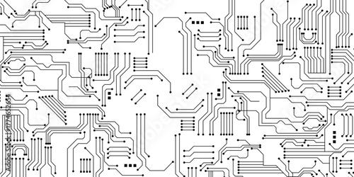 Circuit technology background with hi-tech digital data connection system and computer electronic design. 