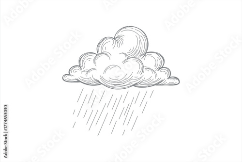 Rain Cloud Sketch Illustration