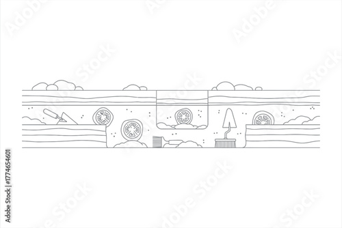 Archaeological Site Illustration