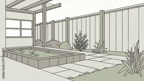 Modern architectural 3D render of an interior home design plan