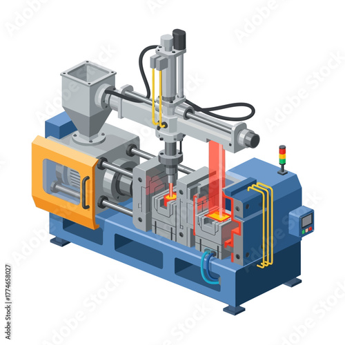 Industrial Manufacturing Vector Equipment for Polymer Production