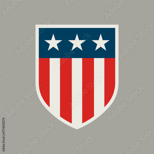 Free Download American shield with stars and stripes isolated on white background - GFXLoad