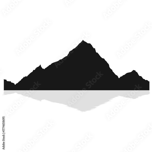 Minimalist Mountain Silhouette Reflection