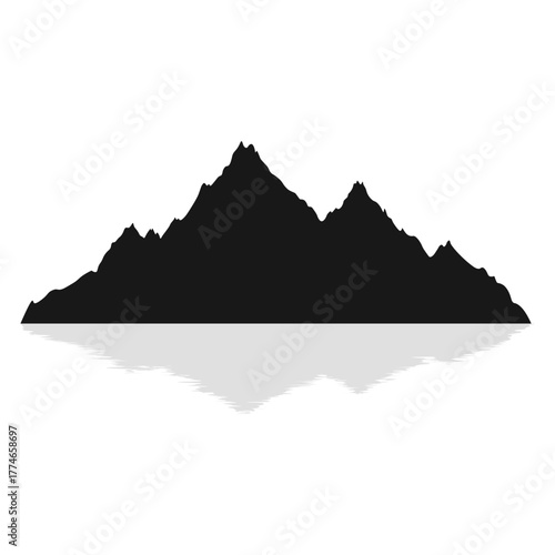 Minimalist Mountain Silhouette Reflection