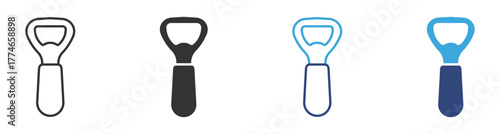 bottle opener icon set , vector illustration .