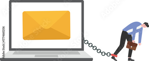 Businessman are tied up with chain

