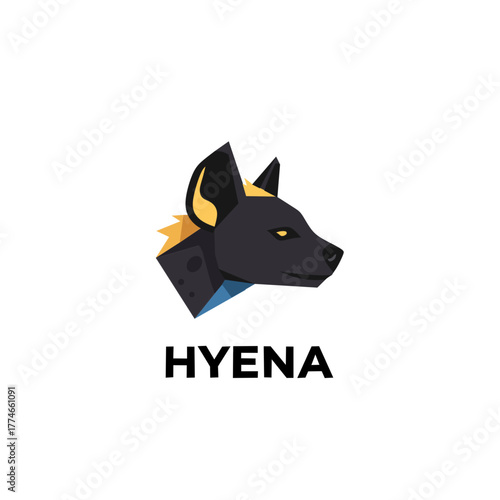 Geometric Hyena Animal Vector Logo Design Modern 