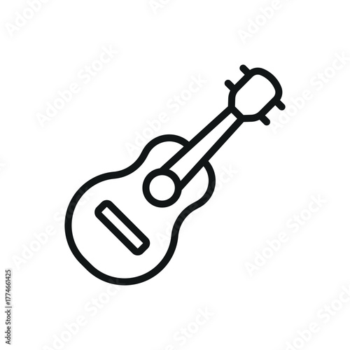Guitar icon for clean and minimal music app design.