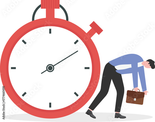 Businessman under the big clock
